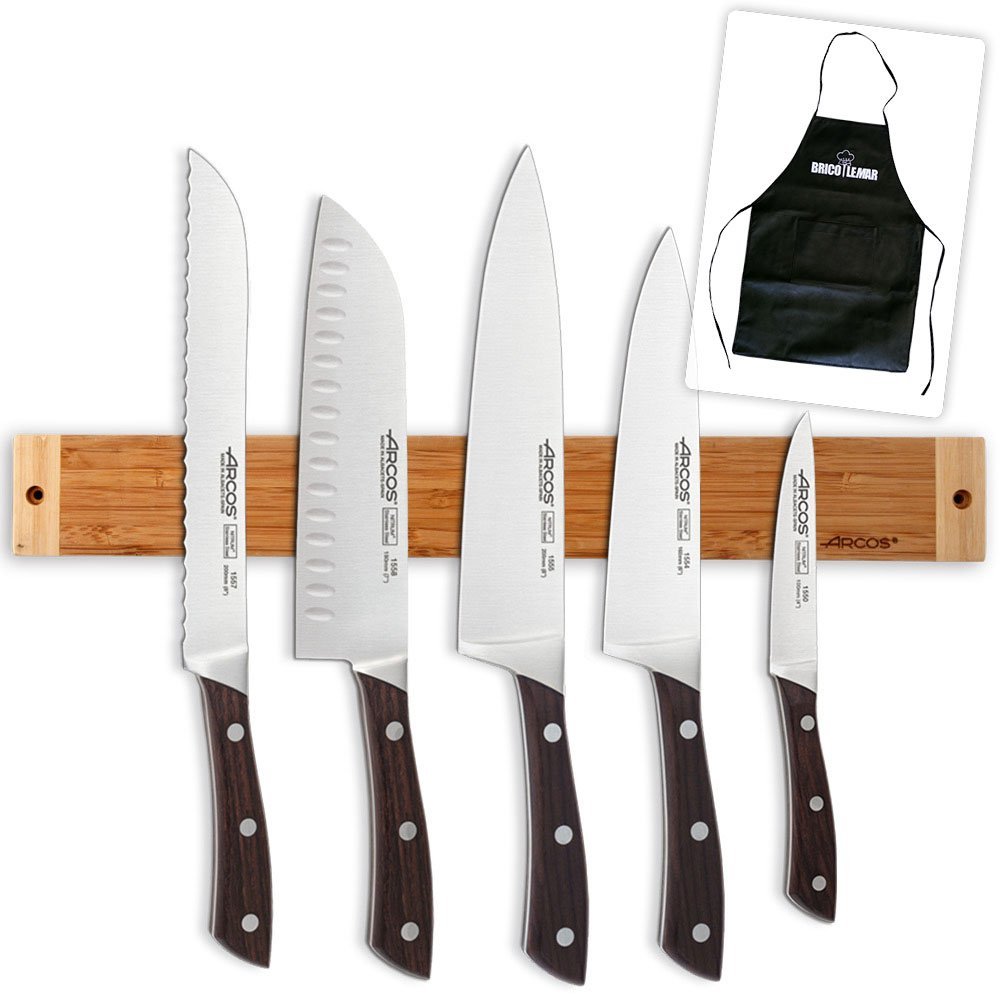▷ Comprar Juego de 5 cuchillos serie Natura con soporte magnético bam...