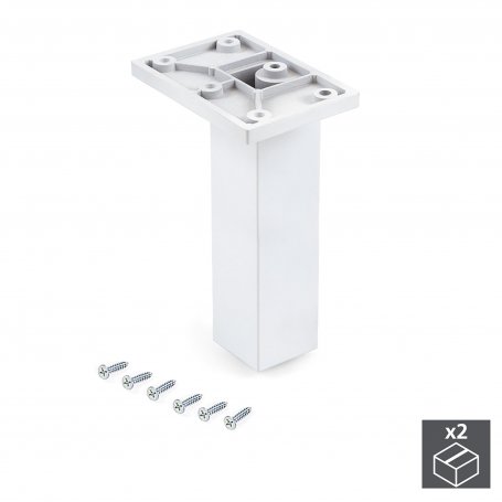 Pie para mueble central regulable 140-150mm plástico blanco 2 unidades Emuca