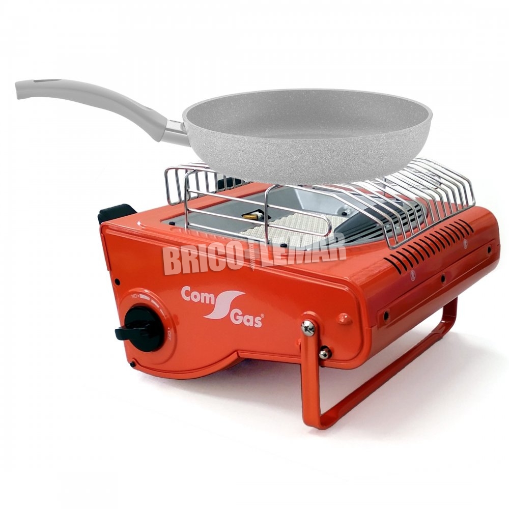 Cocina portátil para gas butano propano con 2 fuegos regulables Elma