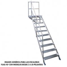 Escalera de apoyo con peldaños anchos EN1115 15 Peldaños - Alevan