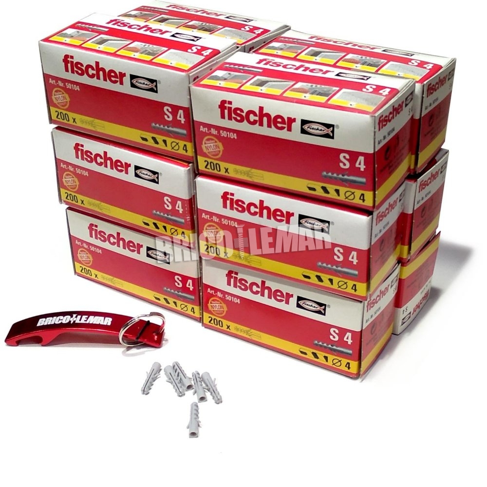 ▷ Comprar 2400 tacos de expansión fischer S 4mm (12 cajas de 200