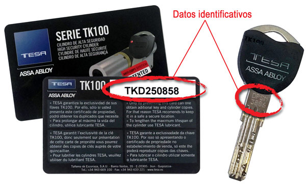 Duplicado llave Tesa TK100  Servilock Cerrajería y Seguridad