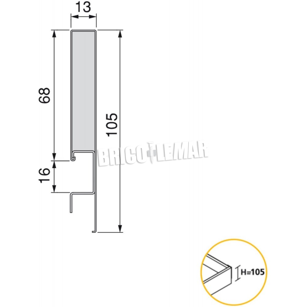 Emuca KIT CASSETTO PER CUCINA CONCEPT ALTEZZA 105 MM PROFONDITA