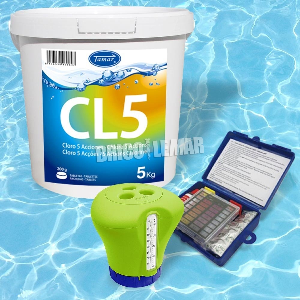 Respect Sociale wetenschappen Hick ▷ Kopen Veel zwembad onderhoud dosering met chloor 5kg + + thermomete...