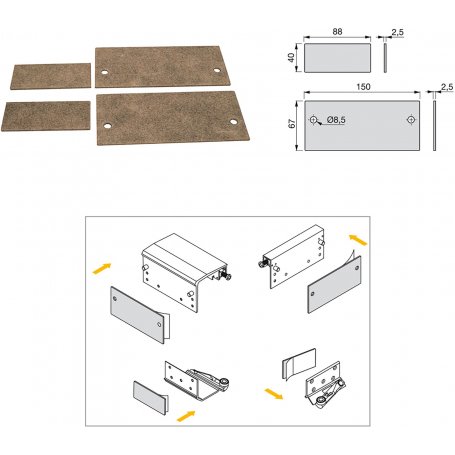 Schuifsysteem Kast 2 Ruimte Opgehangen Deuren 19 20mm Dik Aluminium Geanodiseerde Profielen