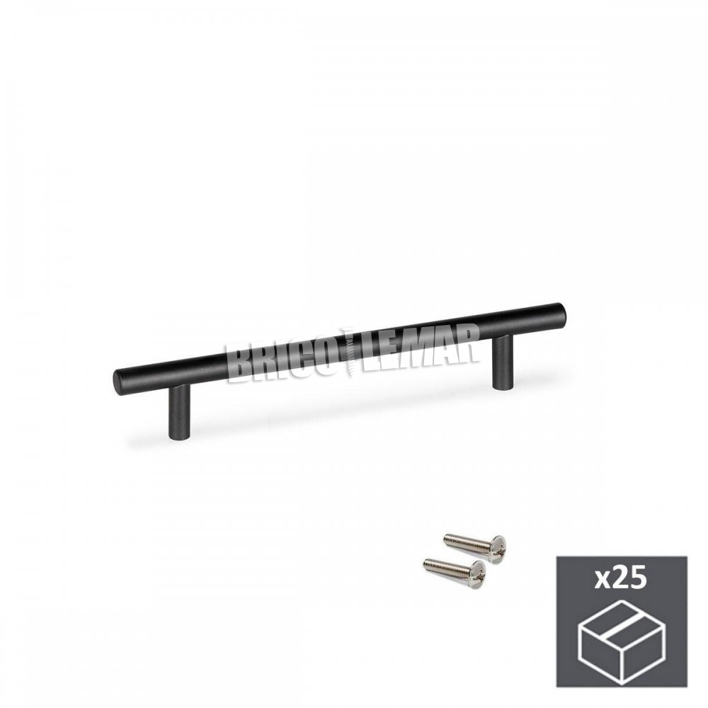 Wijde selectie Port Gemiddeld ▷ Stel 25 handgrepen voor meubels Miami tussenasafstand 160mm roestvrij  staal holle zwart gelakt Emuca | Bricolemar