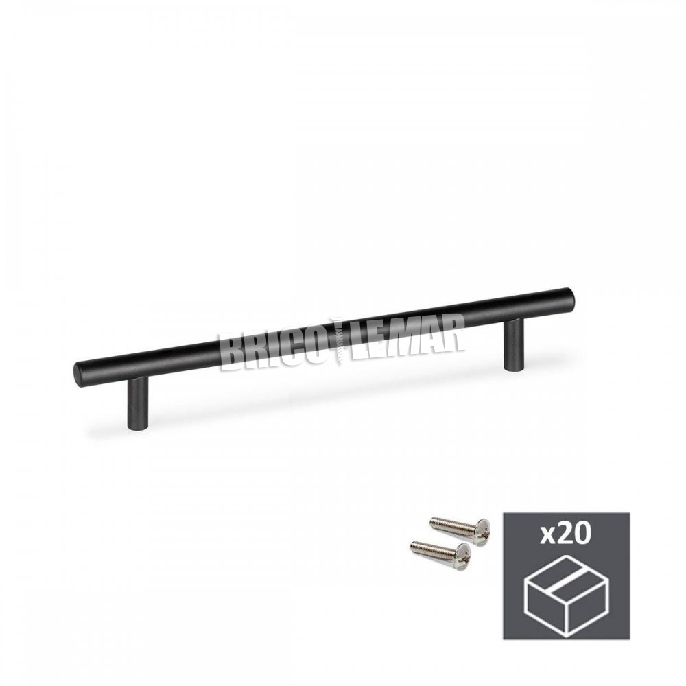 rollen papier Meerdere ▷ Stel 20 handgrepen voor meubels Miami tussenasafstand 192mm roestvrij  staal holle zwart gelakt Emuca | Bricolemar