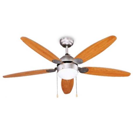 Ceiling Fan With Light Wooden Blades 5 Garsaco