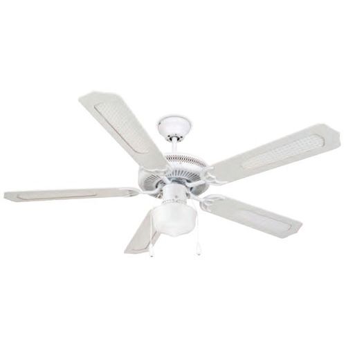 Buy White Ceiling Fan 5 Wooden Blades Garsaco Bricolemar