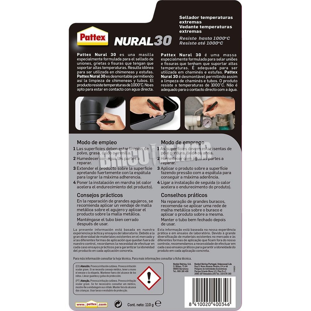 Buy Pattex Adhesive Caulk Nural 30 High Temperatures Bricolemar