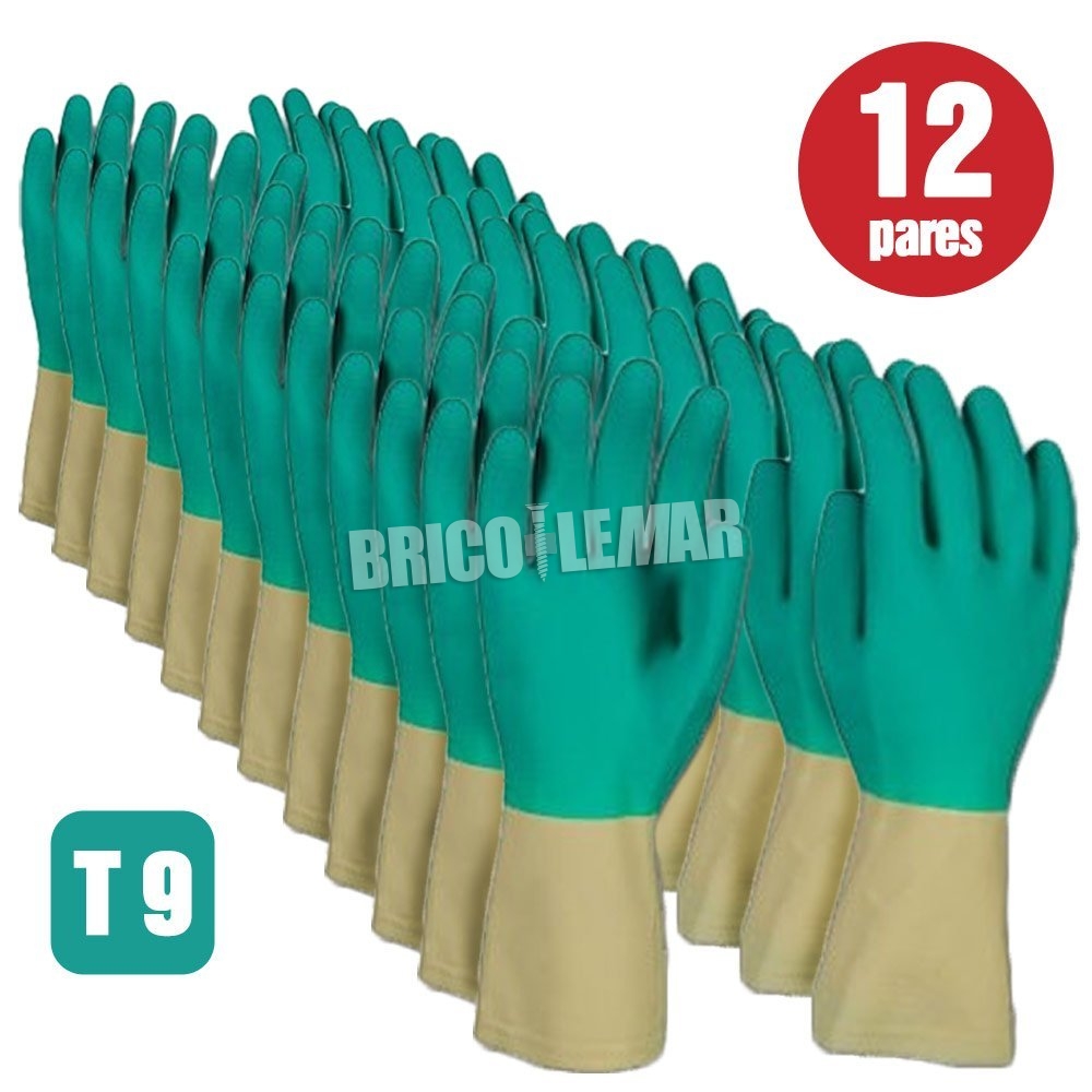 green plastic gloves