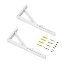 Juego de soportes plegables para estante, longitud 403mm, Acero, Pintado blanco - Emuca