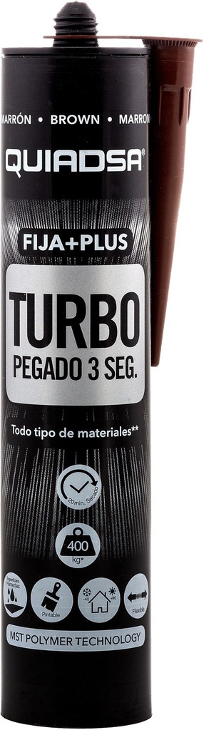 Vaste + Turbo Plus lijmen drie seconden bruine 290ml Quiadsa