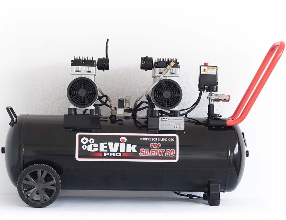 compressor silencioso Cevik 3HP 80L CA-PRO80SILENT