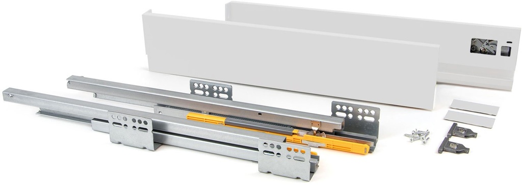 Kit Concept kitchen drawer height 105mm depth 350mm white steel soft close Emuca