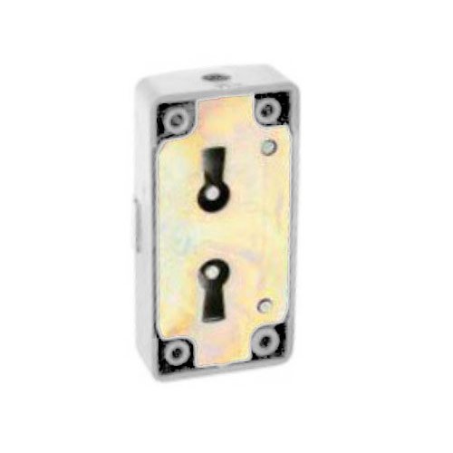 Cerradura falleba blanca 15mm llave latonada Cufesan