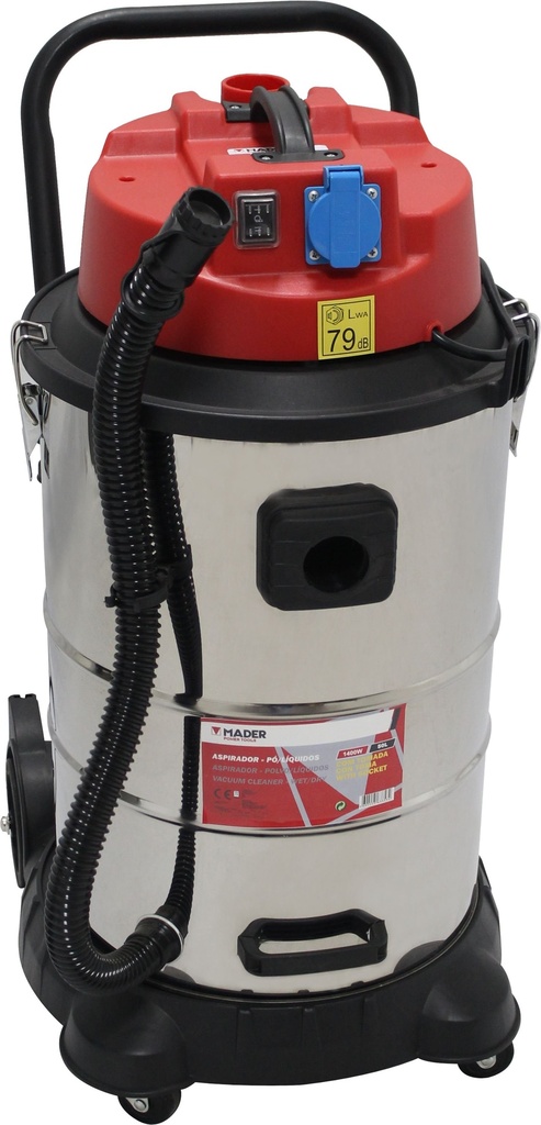 aspirapolvere per polveri e liquidi INOX 1400W 50L Mader