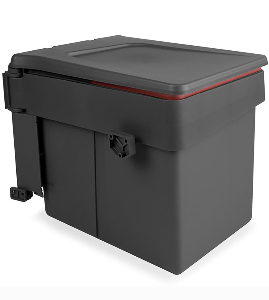 Recycling bin 15L furniture door opening fixing anthracite gray Emuca