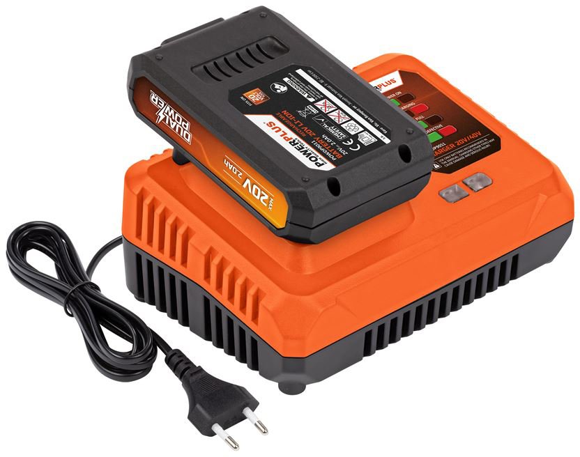 Carregador de Bateria 20V 2.0Ah + Powerplus POWDP9062