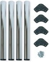 Tavolo da gioco 4 gambe per 830-850mm regolabile Ø60mm acciaio satinato nickel Emuca