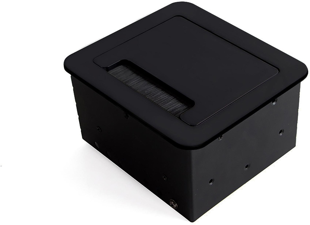 Multi Table 2 USB + 1 +1 acier noir 145x130mm bouchon HDMI UE et d'aluminium Emuca