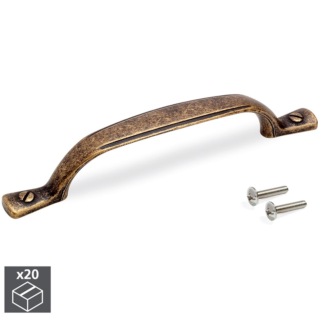 Lote de 20 tiradores para mueble Nairobi intereje 96mm zamak bronce Emuca