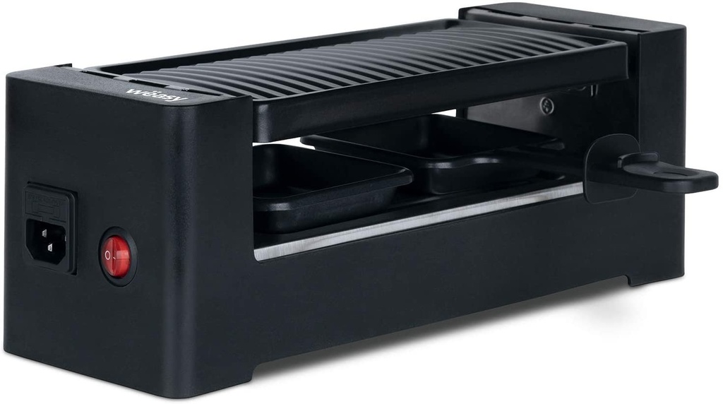 Raclette 2 personas 2 en 1 grill negra antiadherente 400W Wëasy TIK12