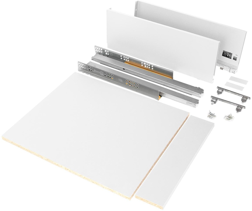Kit de cajón cocina o baño Vertex con tableros profundidad 500mm altura 178mm módulo 450mm acero blanco Emuca