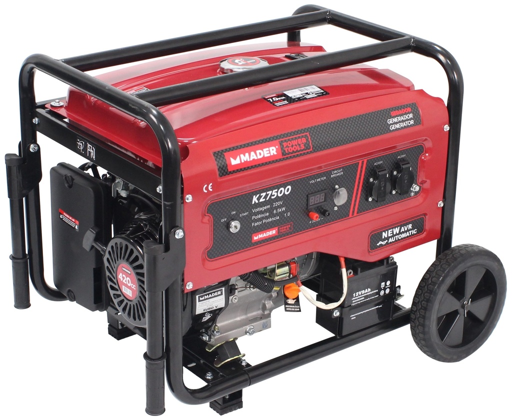7.0Kva 420cc einphasiger Generator mit Rädern Mader