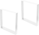 Deux pieds table rectangulaire carré pour la largeur 600mm peint en blanc