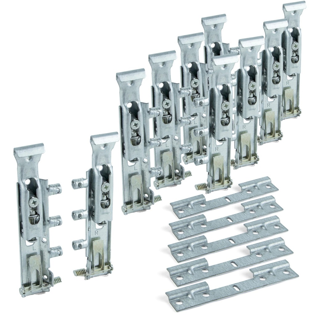 5 sets verborgen hangers hoge belastingsmodules 65Kg verzinkte staalplaat Emuca
