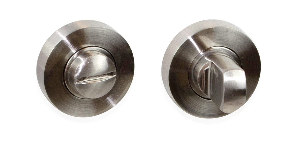 Veel 5 sets van de straf met ronde rozet voor binnendeuren Ø35mm zamak satijnnikkel Emuca