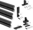 Kit estructura modular Zero con herrajes y 3 perfiles montaje en L negro Emuca