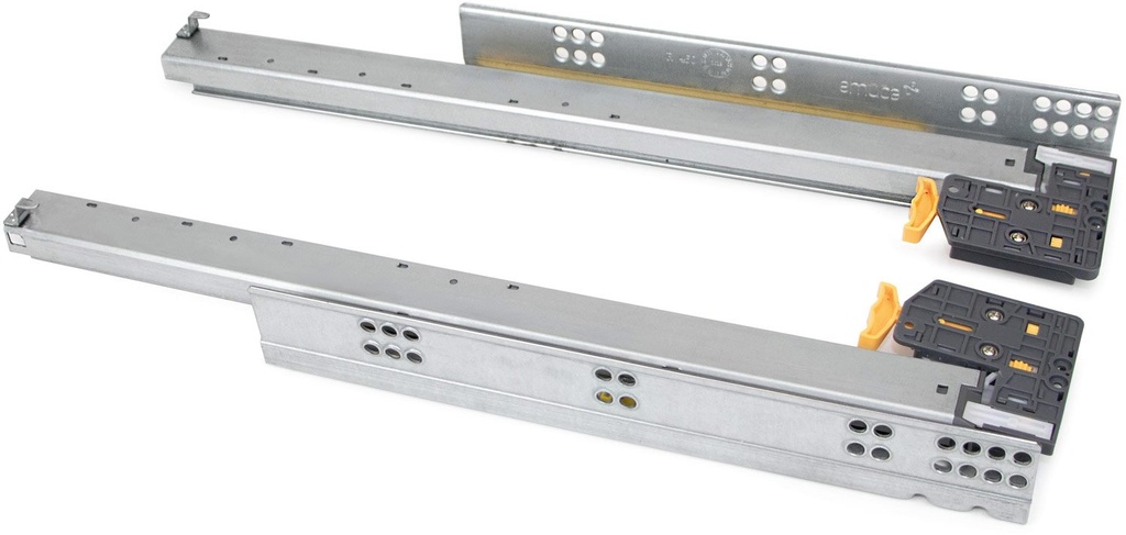 1 conjunto de guias para gavetas de prata com extração total 490 mm de aço Emuca