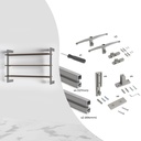 Kit Estructura Modular Zero con Herrajes para Fijación a Pared Aluminio Gris - Emuca