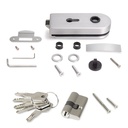 Cerradura para Puerta de Cristal 8-12mm con Marco de Madera Acero Anodizado Llave - Emuca
