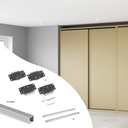 Kit Herrajes para Armario con 2 Puertas Correderas y Cierre Suave Flow2 Carriles 2.35m - Emuca