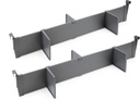 Juego de separadores de cajones ajustables 900mm aluminio gris antracita Emuca