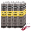 elastic wood sealer BRIK-CEN CM-10 Dark Gray box 12 cartridges 300ml Quiadsa