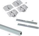 Strömungssystem 2 Holztüren und anodisierte Aluminiumstahlschiebe unterstützt Emuca