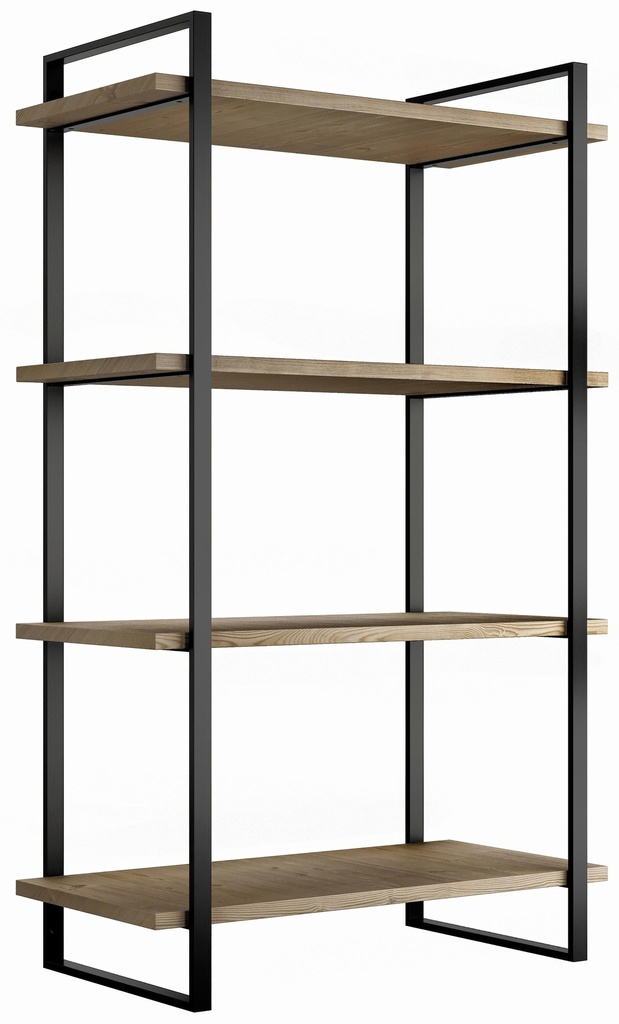 Estantería Lader con estructura y estantes altura 1150mm acero y madera Emuca