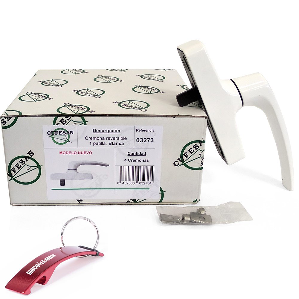 Caja con 4 cremonas reversible 1 patilla Oscilo blanca Cufesan 03273