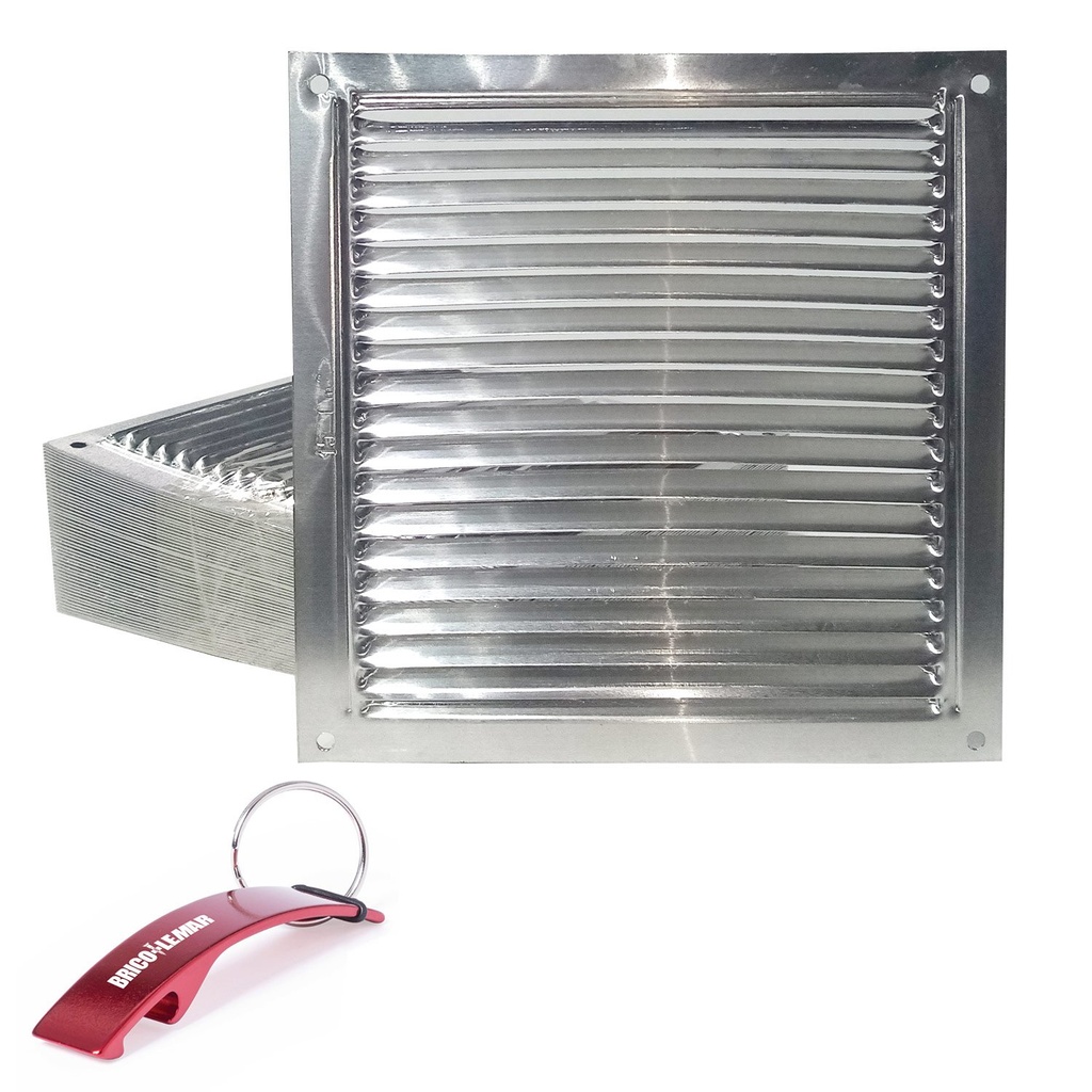 Lote de 50 rejillas de ventilacion planas aluminio 17x17 Orfesa
