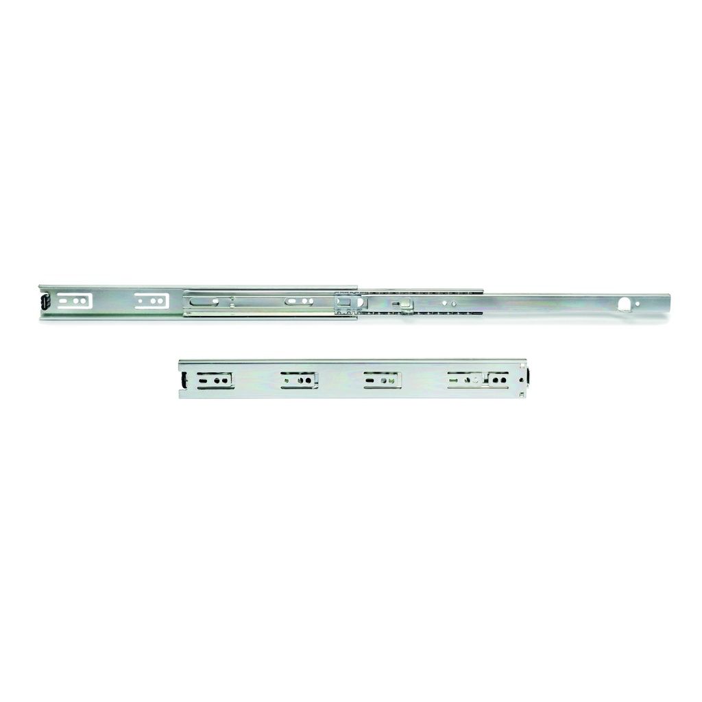 Juego de guías de bolas para cajones de extracción total con escuadras, altura 45mm, logitud 300mm, Acero, Cincado - Emuca