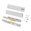Cajón exterior Vertex Push Sincro con regulación 3D de altura 131mm , 40kg, profundidad 400mm, Acero, Pintado blanco - Emuca