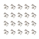 Lote de 20 bisagras codo X91 con cierre suave y suplementos para atornillar, Altura 0, Acero, Niquelado - Emuca