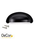 Tirador para mueble Alberic, L77mm, intereje 64mm, Zamak, Pintado negro - Emuca