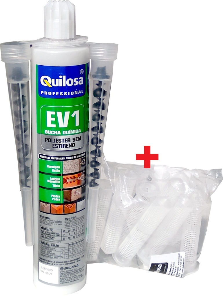 ancorante chimico Quilosa EV1 + 10 setacci per il blocco chimico