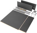 Kit lade Vertex keuken of badkamer 500mm hoogte 178mm 600mm module naar staal antraciet Emuca
