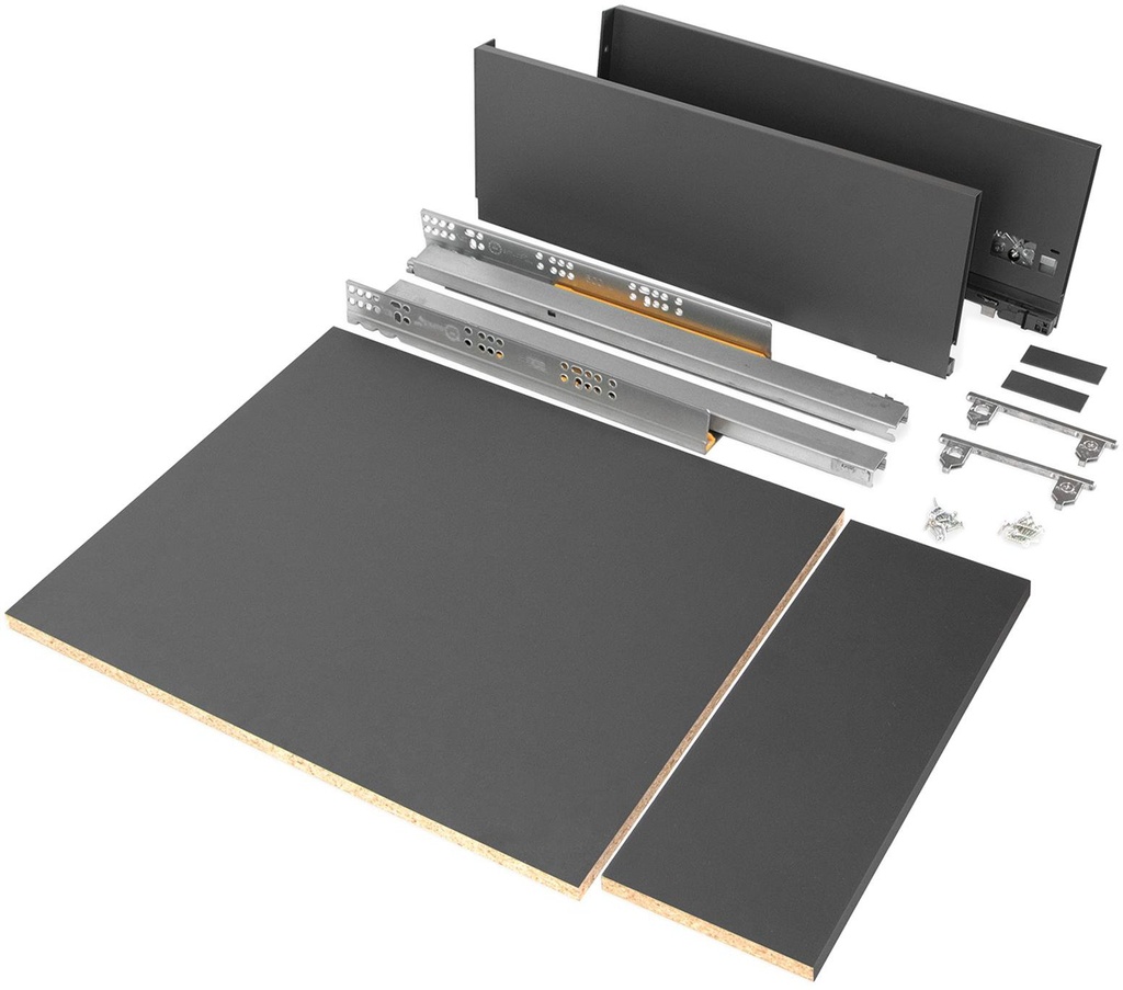 Kit lade Vertex keuken of badkamer 500mm hoogte 178mm 450mm module naar staal antraciet Emuca